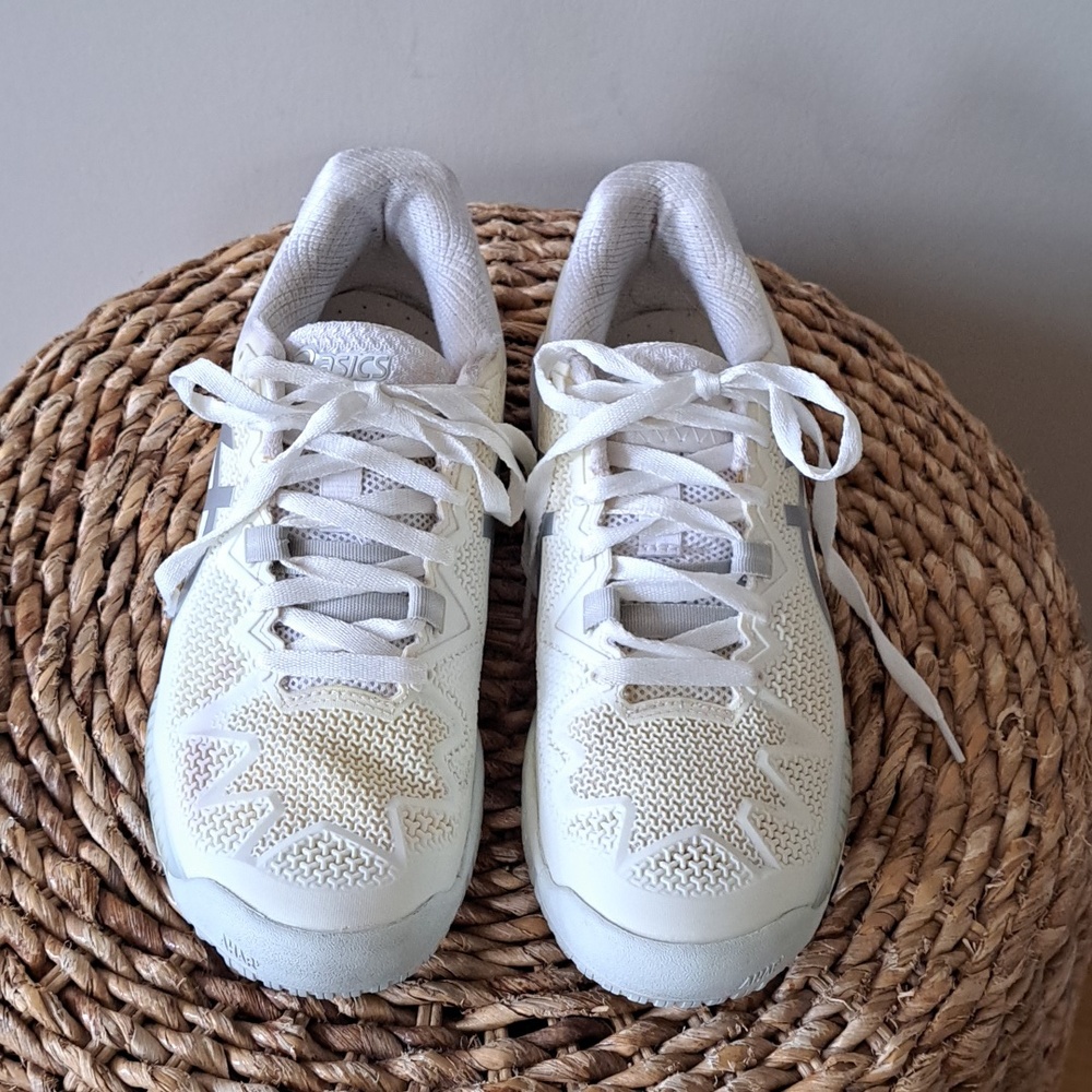 ASICS Womens GEL-Resolution 8 Tennis/Raquets/Pickleball White Sneakers S-8 - Picture 4 of 10